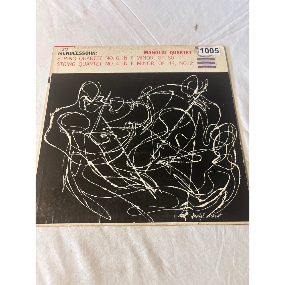 Epic Mendelssohn String Quartet Manoliu Quartet Vinyl LP 12in Black Good LC 3386
